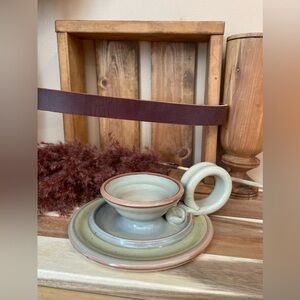 J.B.K. Pottery Chamberstick Candle Holder
